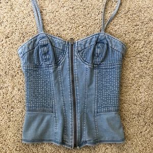 Denim corset top